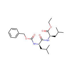 CCOC(=O)[C@@H](CC(C)C)NC(=O)[C@@H](CC(C)C)NC(=O)OCc1ccccc1 ZINC000027299942