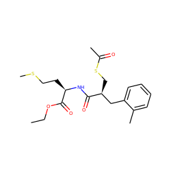 CCOC(=O)[C@@H](CCSC)NC(=O)[C@@H](CSC(C)=O)Cc1ccccc1C ZINC000026501941