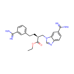 CCOC(=O)[C@@H](CCc1cccc(C(=N)N)c1)Cn1cnc2ccc(C(=N)N)cc21 ZINC000013835113