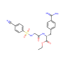 CCOC(=O)[C@@H](Cc1ccc(C(=N)N)cc1)NC(=O)CNS(=O)(=O)c1ccc(C#N)cc1 ZINC000013781572