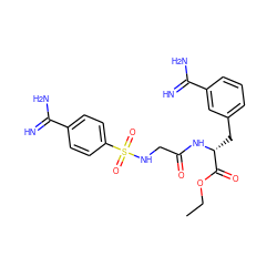 CCOC(=O)[C@@H](Cc1cccc(C(=N)N)c1)NC(=O)CNS(=O)(=O)c1ccc(C(=N)N)cc1 ZINC000013781571