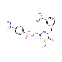 CCOC(=O)[C@@H](Cc1cccc(C(=N)N)c1)NC(=O)CNS(=O)(=O)c1ccc(C(N)=S)cc1 ZINC000013781578