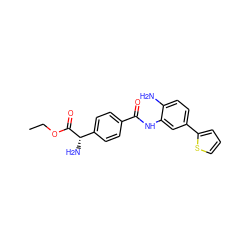 CCOC(=O)[C@@H](N)c1ccc(C(=O)Nc2cc(-c3cccs3)ccc2N)cc1 ZINC000029127688