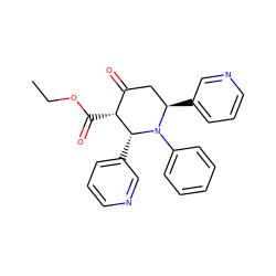 CCOC(=O)[C@@H]1C(=O)C[C@@H](c2cccnc2)N(c2ccccc2)[C@@H]1c1cccnc1 ZINC000653793860