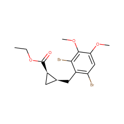 CCOC(=O)[C@@H]1C[C@@H]1Cc1c(Br)cc(OC)c(OC)c1Br ZINC001772609332