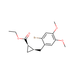 CCOC(=O)[C@@H]1C[C@@H]1Cc1cc(OC)c(OC)cc1Br ZINC001772581916