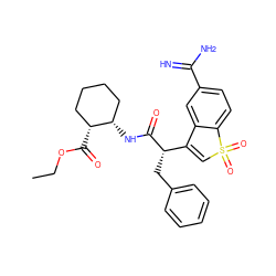 CCOC(=O)[C@@H]1CCCC[C@@H]1NC(=O)[C@@H](Cc1ccccc1)C1=CS(=O)(=O)c2ccc(C(=N)N)cc21 ZINC000014951093