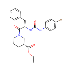 CCOC(=O)[C@@H]1CCCN(C(=O)[C@H](Cc2ccccc2)NC(=O)Nc2ccc(Br)cc2)C1 ZINC000035687871