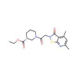 CCOC(=O)[C@@H]1CCCN(C(=O)Cn2sc3nc(C)cc(C)c3c2=O)C1 ZINC000005036208