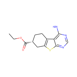 CCOC(=O)[C@@H]1CCc2c(sc3ncnc(N)c23)C1 ZINC000072126207