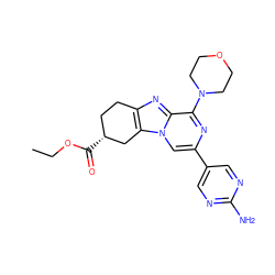 CCOC(=O)[C@@H]1CCc2nc3c(N4CCOCC4)nc(-c4cnc(N)nc4)cn3c2C1 ZINC000147933150