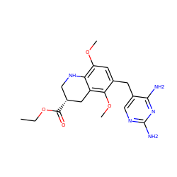 CCOC(=O)[C@@H]1CNc2c(OC)cc(Cc3cnc(N)nc3N)c(OC)c2C1 ZINC000029559564