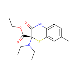 CCOC(=O)[C@]1(N(CC)CC)Sc2cc(C)ccc2NC1=O ZINC000000127824