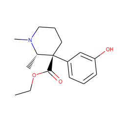 CCOC(=O)[C@]1(c2cccc(O)c2)CCCN(C)[C@H]1C ZINC000026164199