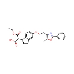 CCOC(=O)[C@H](C(=O)O)[C@@H]1CCc2cc(OCCc3nc(-c4ccccc4)oc3C)ccc21 ZINC000028565947