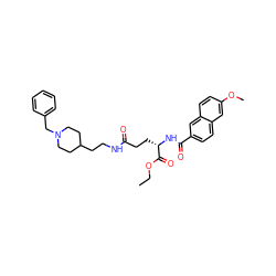 CCOC(=O)[C@H](CCC(=O)NCCC1CCN(Cc2ccccc2)CC1)NC(=O)c1ccc2cc(OC)ccc2c1 ZINC001772606863