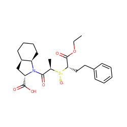 CCOC(=O)[C@H](CCc1ccccc1)[S@+]([O-])[C@H](C)C(=O)N1[C@H](C(=O)O)C[C@H]2CCCC[C@H]21 ZINC000261174504