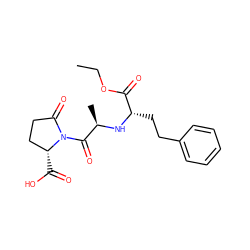 CCOC(=O)[C@H](CCc1ccccc1)N[C@H](C)C(=O)N1C(=O)CC[C@H]1C(=O)O ZINC000005857437