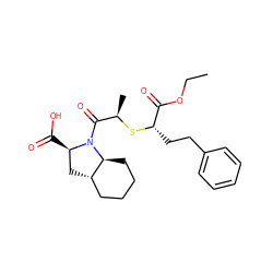 CCOC(=O)[C@H](CCc1ccccc1)S[C@H](C)C(=O)N1[C@H](C(=O)O)C[C@H]2CCCC[C@@H]21 ZINC000073224864