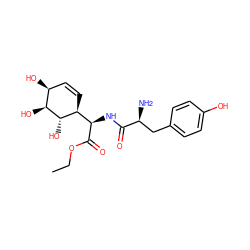 CCOC(=O)[C@H](NC(=O)[C@@H](N)Cc1ccc(O)cc1)[C@@H]1C=C[C@H](O)[C@H](O)[C@H]1O ZINC000026505851