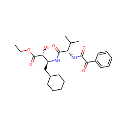 CCOC(=O)[C@H](O)[C@H](CC1CCCCC1)NC(=O)[C@@H](NC(=O)C(=O)c1ccccc1)C(C)C ZINC000013488649