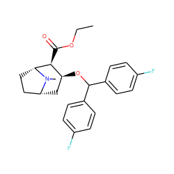 CCOC(=O)[C@H]1[C@@H](OC(c2ccc(F)cc2)c2ccc(F)cc2)C[C@@H]2CC[C@H]1N2C ZINC000026740091