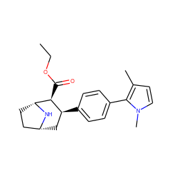 CCOC(=O)[C@H]1[C@@H](c2ccc(-c3c(C)ccn3C)cc2)C[C@@H]2CC[C@H]1N2 ZINC000027549973