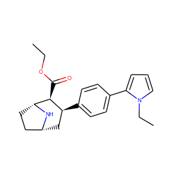 CCOC(=O)[C@H]1[C@@H](c2ccc(-c3cccn3CC)cc2)C[C@@H]2CC[C@H]1N2 ZINC000027552260