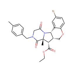 CCOC(=O)[C@H]1[C@H]2COc3ccc(Br)cc3[C@H]2N2C(=O)CN(Cc3ccc(C)cc3)C(=O)[C@@]12C ZINC000072139484