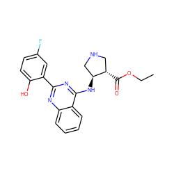 CCOC(=O)[C@H]1CNC[C@@H]1Nc1nc(-c2cc(F)ccc2O)nc2ccccc12 ZINC000059287711