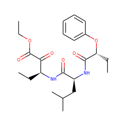 CCOC(=O)C(=O)[C@H](CC)NC(=O)[C@H](CC(C)C)NC(=O)[C@@H](CC)Oc1ccccc1 ZINC000013833724