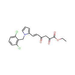 CCOC(=O)C(=O)CC(=O)/C=C/c1cccn1Cc1c(Cl)cccc1Cl ZINC000103295960