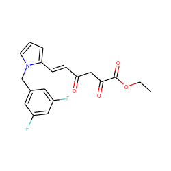 CCOC(=O)C(=O)CC(=O)/C=C/c1cccn1Cc1cc(F)cc(F)c1 ZINC000103295954