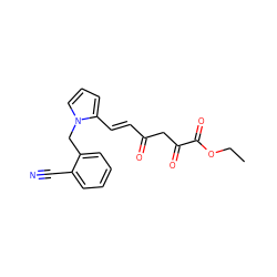 CCOC(=O)C(=O)CC(=O)/C=C/c1cccn1Cc1ccccc1C#N ZINC000103295978