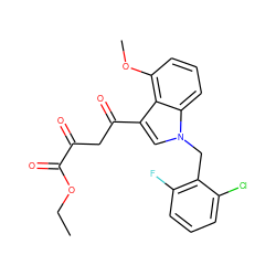 CCOC(=O)C(=O)CC(=O)c1cn(Cc2c(F)cccc2Cl)c2cccc(OC)c12 ZINC000102146143