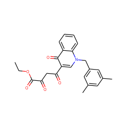 CCOC(=O)C(=O)CC(=O)c1cn(Cc2cc(C)cc(C)c2)c2ccccc2c1=O ZINC000473172486