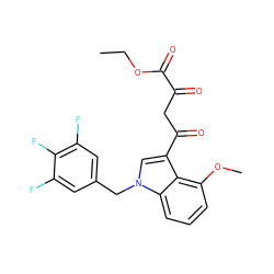 CCOC(=O)C(=O)CC(=O)c1cn(Cc2cc(F)c(F)c(F)c2)c2cccc(OC)c12 ZINC000101663501