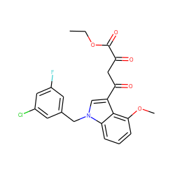 CCOC(=O)C(=O)CC(=O)c1cn(Cc2cc(F)cc(Cl)c2)c2cccc(OC)c12 ZINC000102070173