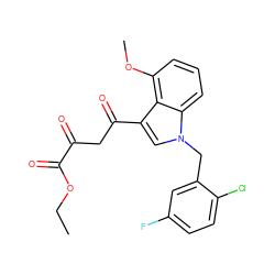 CCOC(=O)C(=O)CC(=O)c1cn(Cc2cc(F)ccc2Cl)c2cccc(OC)c12 ZINC000102052832