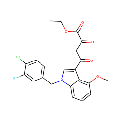 CCOC(=O)C(=O)CC(=O)c1cn(Cc2ccc(Cl)c(F)c2)c2cccc(OC)c12 ZINC000102068128