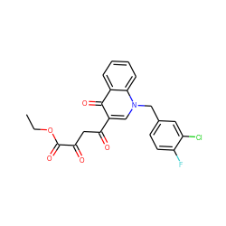 CCOC(=O)C(=O)CC(=O)c1cn(Cc2ccc(F)c(Cl)c2)c2ccccc2c1=O ZINC000473171784