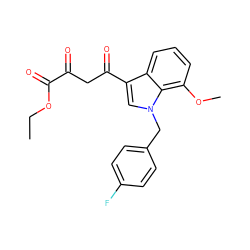 CCOC(=O)C(=O)CC(=O)c1cn(Cc2ccc(F)cc2)c2c(OC)cccc12 ZINC000101465281