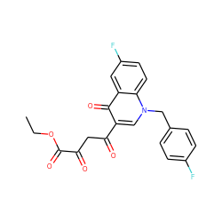 CCOC(=O)C(=O)CC(=O)c1cn(Cc2ccc(F)cc2)c2ccc(F)cc2c1=O ZINC000101671605