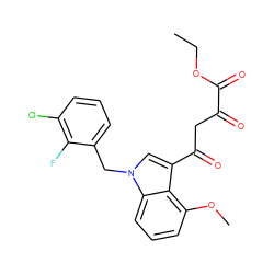 CCOC(=O)C(=O)CC(=O)c1cn(Cc2cccc(Cl)c2F)c2cccc(OC)c12 ZINC000102064887