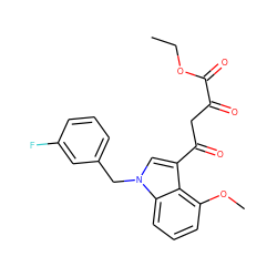 CCOC(=O)C(=O)CC(=O)c1cn(Cc2cccc(F)c2)c2cccc(OC)c12 ZINC000101657107