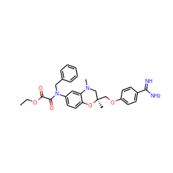 CCOC(=O)C(=O)N(Cc1ccccc1)c1ccc2c(c1)N(C)C[C@@](C)(COc1ccc(C(=N)N)cc1)O2 ZINC000040861290