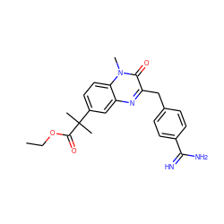 CCOC(=O)C(C)(C)c1ccc2c(c1)nc(Cc1ccc(C(=N)N)cc1)c(=O)n2C ZINC000012355062