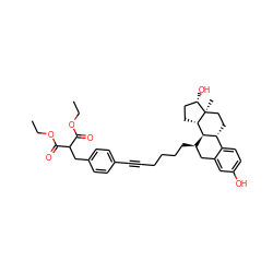 CCOC(=O)C(Cc1ccc(C#CCCCC[C@@H]2Cc3cc(O)ccc3[C@H]3CC[C@]4(C)[C@@H](O)CC[C@H]4[C@@H]32)cc1)C(=O)OCC ZINC000095581117