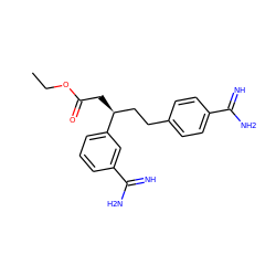 CCOC(=O)C[C@@H](CCc1ccc(C(=N)N)cc1)c1cccc(C(=N)N)c1 ZINC000013776610