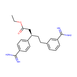 CCOC(=O)C[C@@H](CCc1cccc(C(=N)N)c1)c1ccc(C(=N)N)cc1 ZINC000013776587